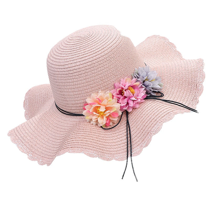 Summer Elegant Flower Straw Hat