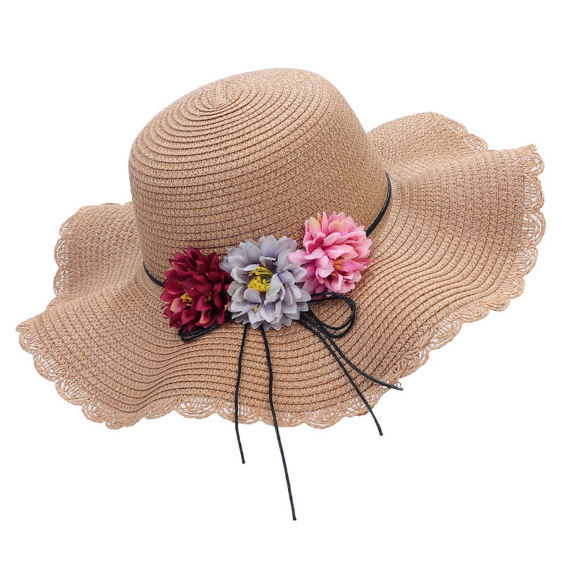 Summer Elegant Flower Straw Hat