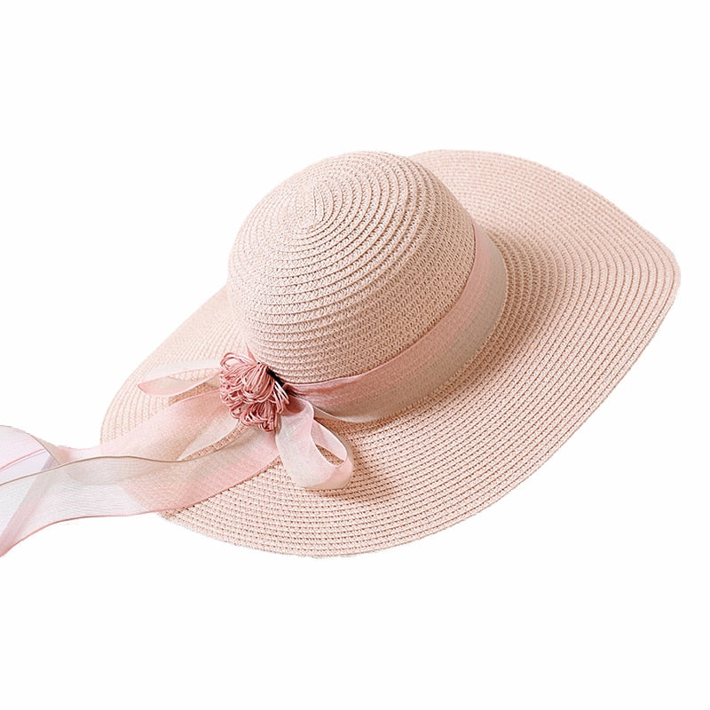 Ribbon Summer Vacation Beach Hat