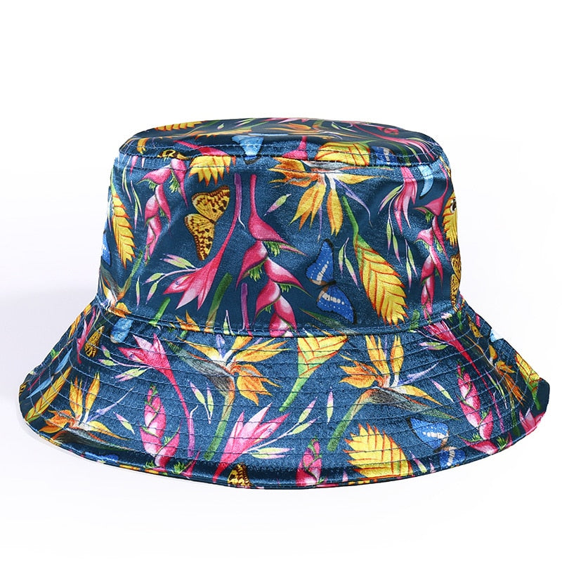 Reversible Floral Pattern Foldable Bucket Hats