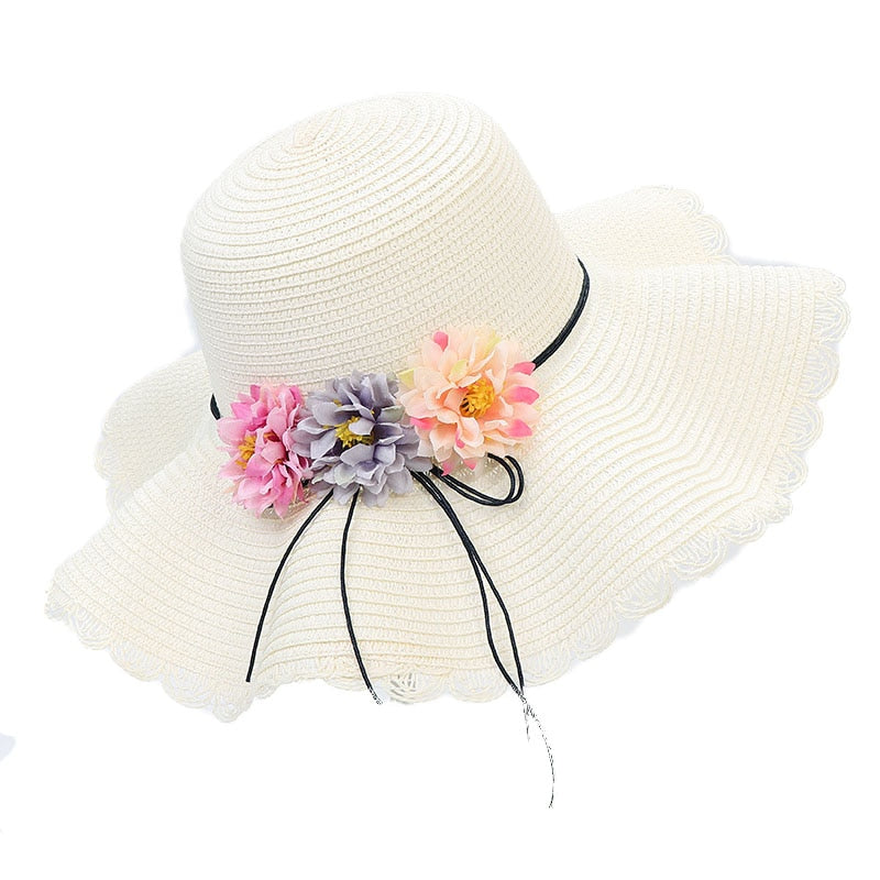 Summer Elegant Flower Straw Hat