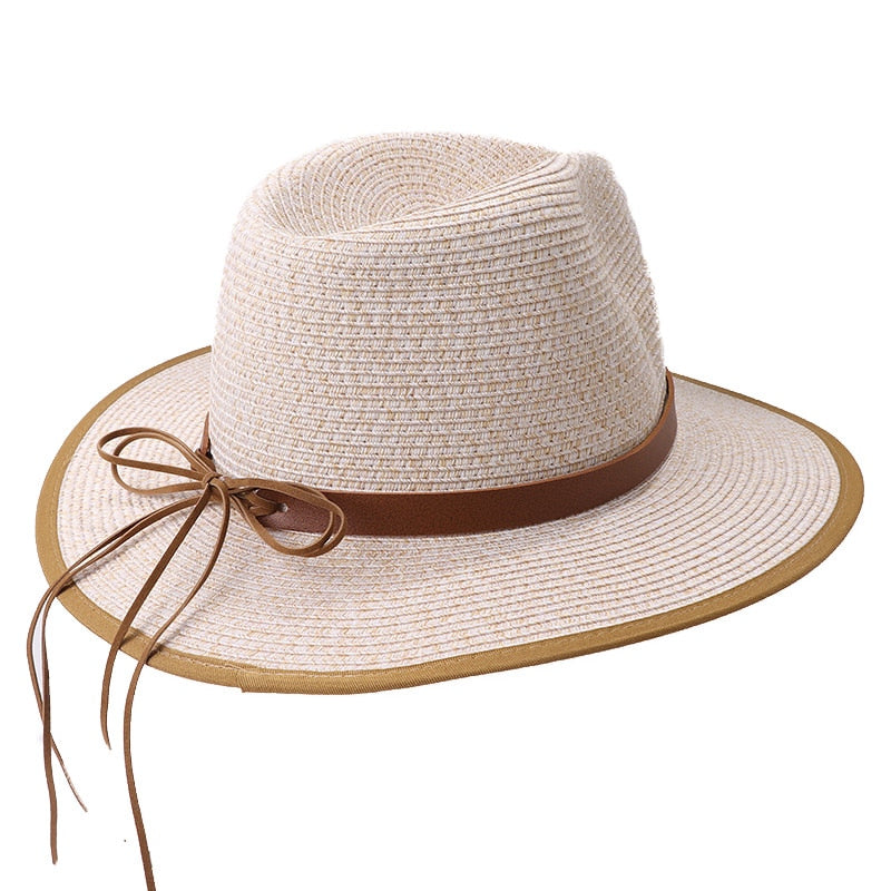 Belt Bow Straw Beach Hat