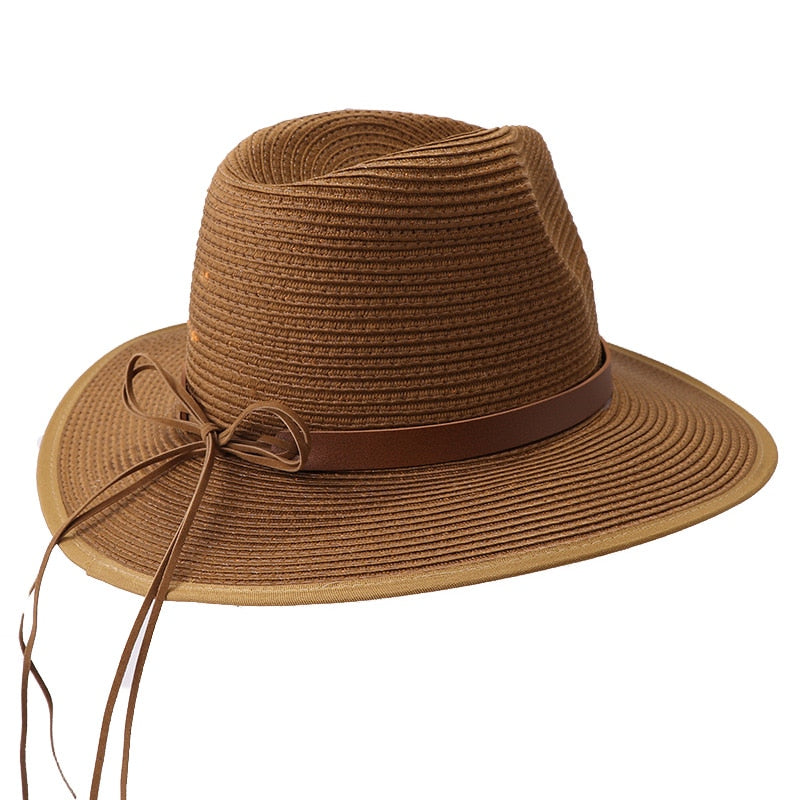 Belt Bow Straw Beach Hat