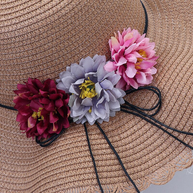 Summer Elegant Flower Straw Hat