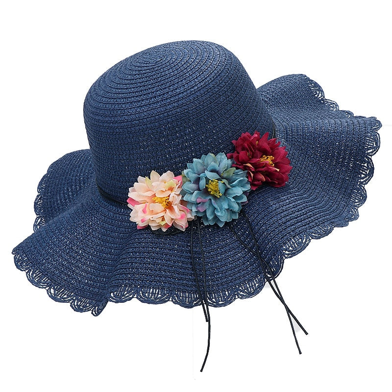 Summer Elegant Flower Straw Hat